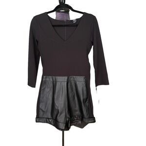 KNT Leather Shorts Romper‎ Size M